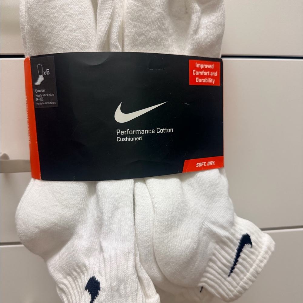 Nike Men's White Cushioned Athletic Socks